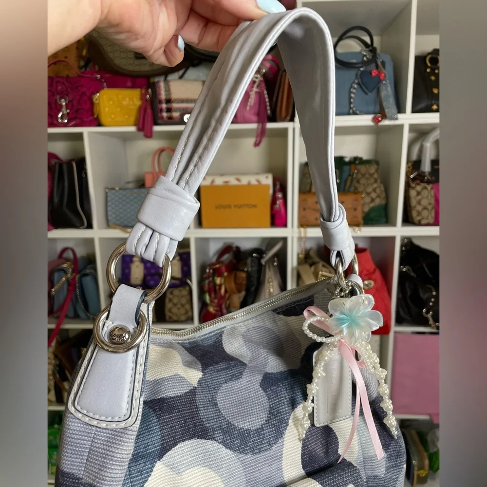 Coach Kristin Graphic Denim Op Art Hobo Bag - Picture 8 of 17